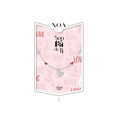 Colar prateado aço "Sou fã de ti"  | Noa Story