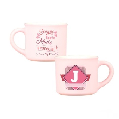 Chávena café aveludada Rosa "J"