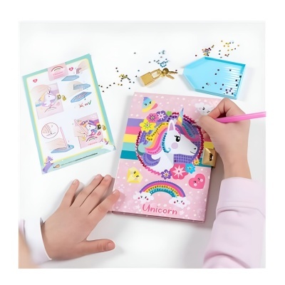 Diário pinta com diamantes Unicórnio
