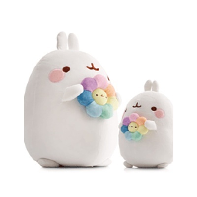 Peluche Molang com flor arco-íris | Nici