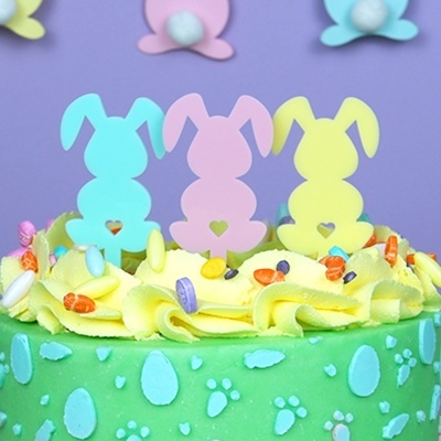 Cake Toppers Coelhos Coloridos