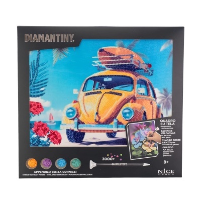 Pinta com Diamantes Carro Amarelo