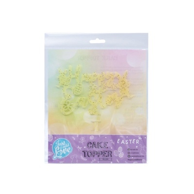 Topper "Happy Easter" com Coelhos