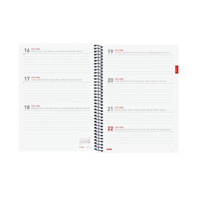 Agenda Semanal Espiral 18 Meses 2025/2026 | Finocam