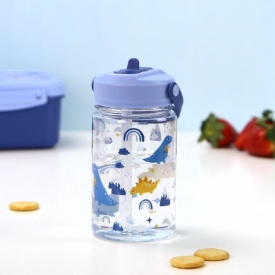 Garrafa Tritan com Palhinha Dinos 350ml | Aurea