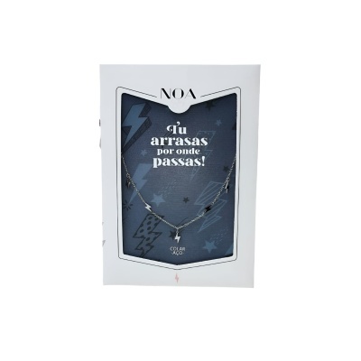 Colar prateado aço "Tu arrasas por onde passas" | Noa Story