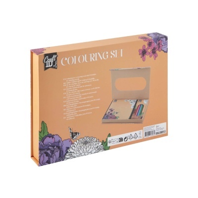 Conjunto de colorir Jardim Floral com 10 lápis de cor
