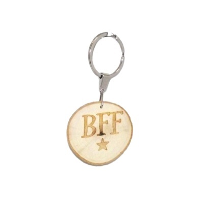 Porta-chaves de madeira "BFF"