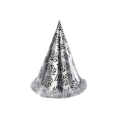 Chapéu de Festa "Happy New Year" Prata