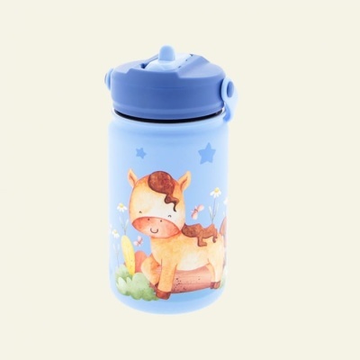 Garrafa térmica infantil com palhinha Sky Horse 330ml | Aurea Kids Garrafa térmica infantil com palhinha Sky Horse 330ml | Aurea Kids