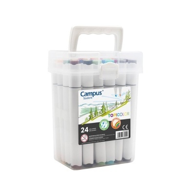 Estojo de 24 Marcadores de Dupla Ponta Campus