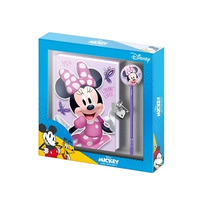 Diário com cadeado e caneta Butterflies Minnie