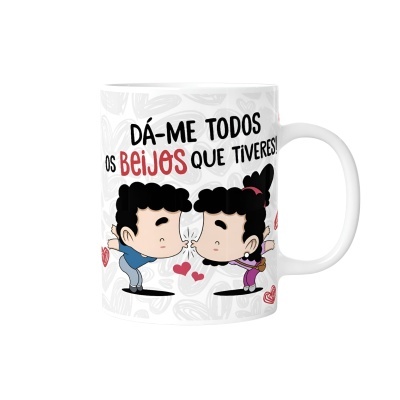 Caneca "Dá-me todos os beijos que tiveres!" | Malasaña