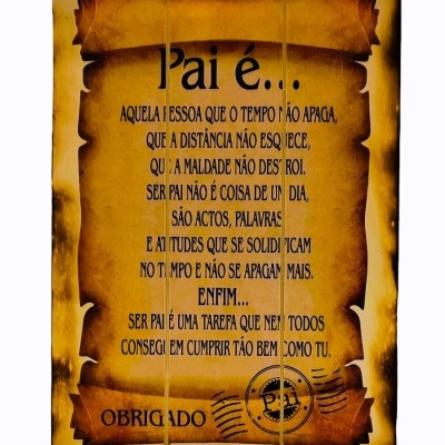 Placa de madeira "Pai é..."