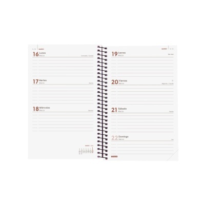 Agenda semanal 2026 Espiral Beta Azul | Finocam