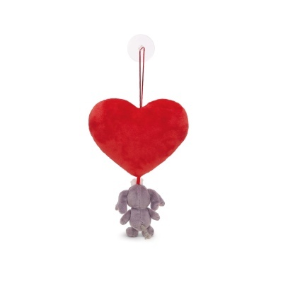 Coração de peluche com Elefante Love cinza escuro | Nici