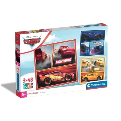 Puzzle Faísca McQueen 3x48 peças Supercolor | Clementoni