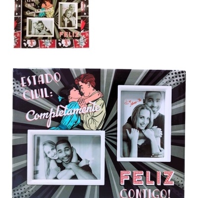 Moldura cerâmica para 2 fotos