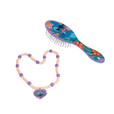 Conjunto Escova de Cabelo + Colar Stitch (sortido)