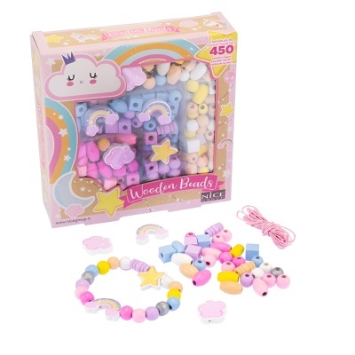 Missangas de madeira arco-íris