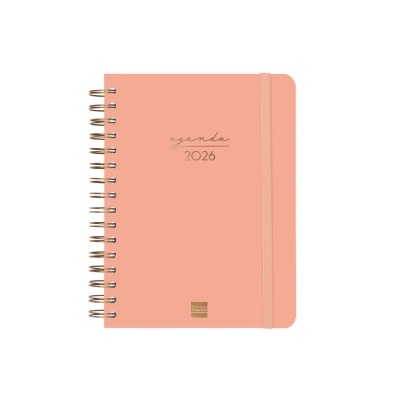 Agenda diária A5 2026 Espiral Alma Coral | Finocam