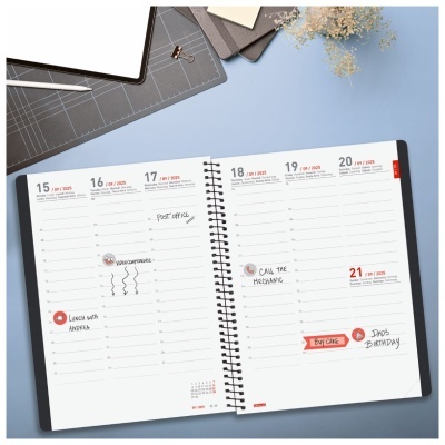 Agenda semanal Ikon 16 Meses 2025/2026 Preto | Finocam Agenda semanal Ikon 16 Meses 2025/2026 Preto | Finocam