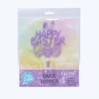 Topper "Happy Easter" com Ovos acrilico