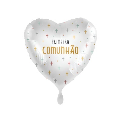 Balão metálico coração "Primeira Comunhão"