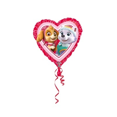 Balão metálico Coração Skye e Everest Patrulha Pata