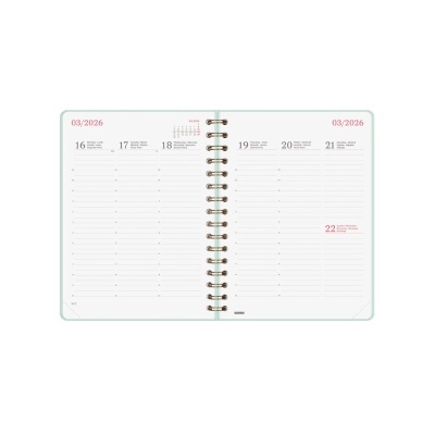 Agenda semanal A5 2026 Espiral Alma Mint | Finocam