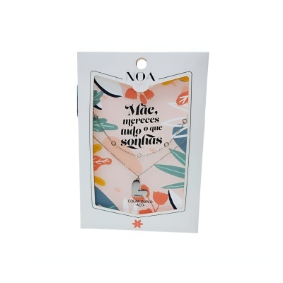 Colar duplo prateado aço "Mãe, mereces tudo o que sonhas" | Noa Story