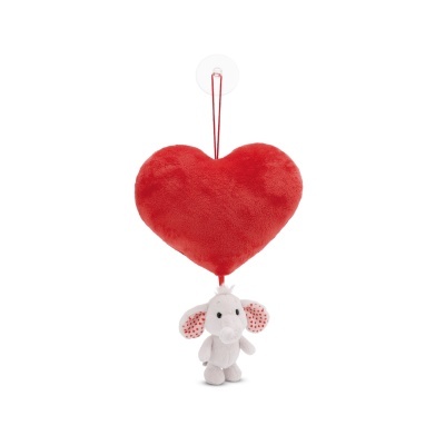 Coração de peluche com Elefante Love cinza claro | Nici