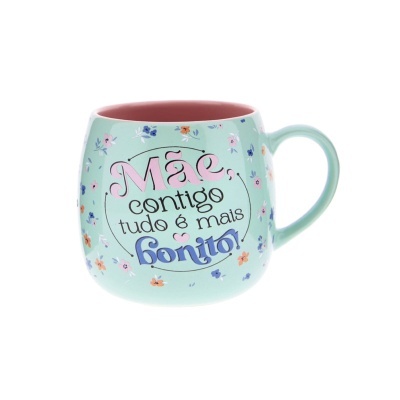 Caneca cerâmica oval "Mãe, contigo tudo é mais bonito" | Lovely Story