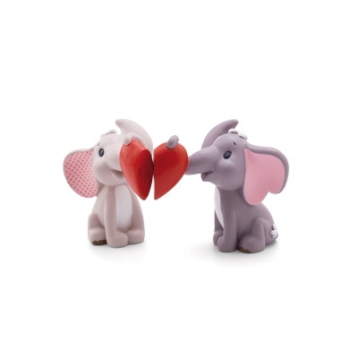 Conjunto 2 figuras em resina Elefante Love em caixa | Nici