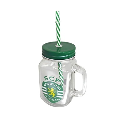 Caneca de vidro com palhinha Sporting | SCP
