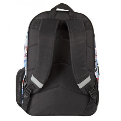 Mochila preta com costas acolchoadas e alças ajustáveis com detalhes cinza