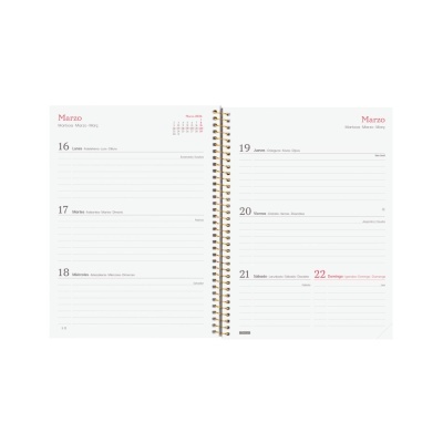 Agenda semanal A5 2026 Espiral Beta Flora | Finocam