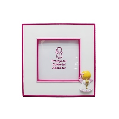 Moldura rosa com Anjo da Guarda | Little Drops of Water