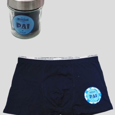 Boxer "Pai exclusivo" em frasco de vidro