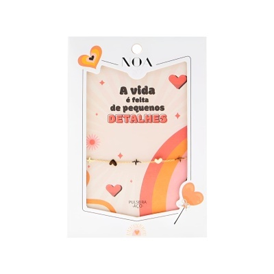 Pulseira dourada aço "A vida é feita de pequenos detalhes" | Noa Story