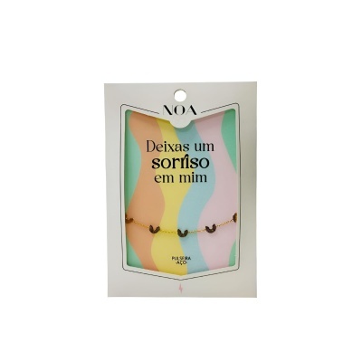 Pulseira dourada aço "Deixas um sorriso em mim" | Noa Story