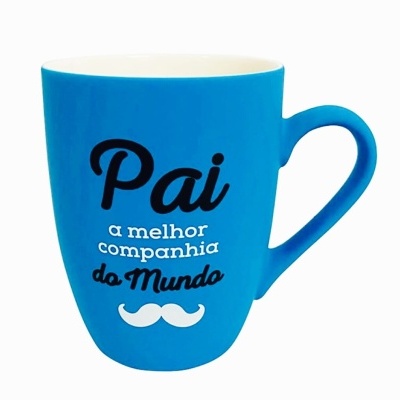 Caneca cerâmica aveludada "Pai a melhor companhia do mundo"