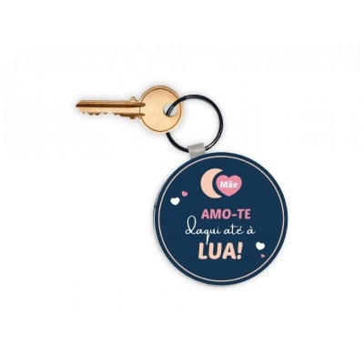 Porta-chaves "Mãe adoro-te daqui até à lua"
