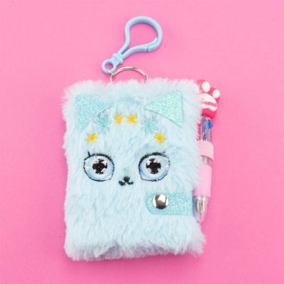 Mini Bloco de Notas Porta-Chaves com Caneta Multicor | Girabrilla