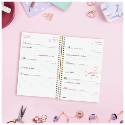 Agenda semanal 2026 Espiral Beta Goldy | Finocam