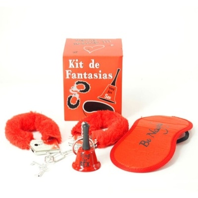Kit de fantasias com algemas + Venda +sino