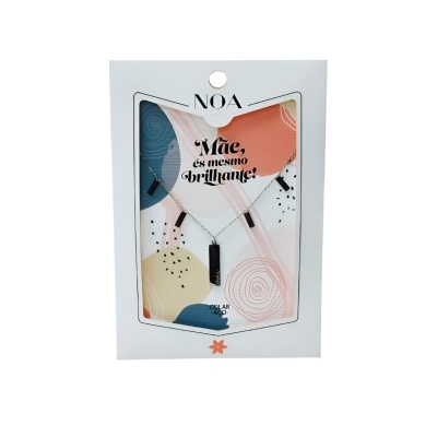 Colar prateado aço "Mãe, és mesmo brilhante" | Noa Story