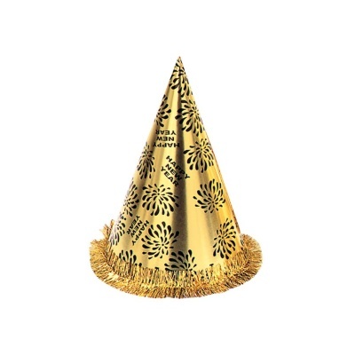 Chapéu de Festa "Happy New Year" Ouro