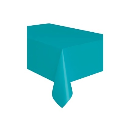 Toalha de mesa plástico azul caribe
