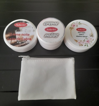 Pack Promoção creme anti rugas gaba e elastina efeito botox natural e creme noite leite de cabra, com ogerta de creme mãos e porta moedas